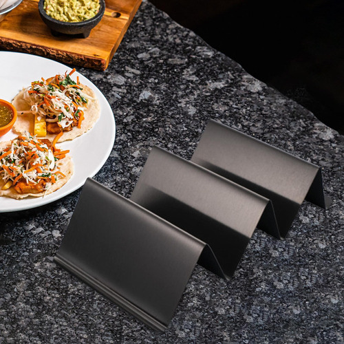 Soporte For Tacos De 2 Piezas, Bandeja For Tacos Negro Y .