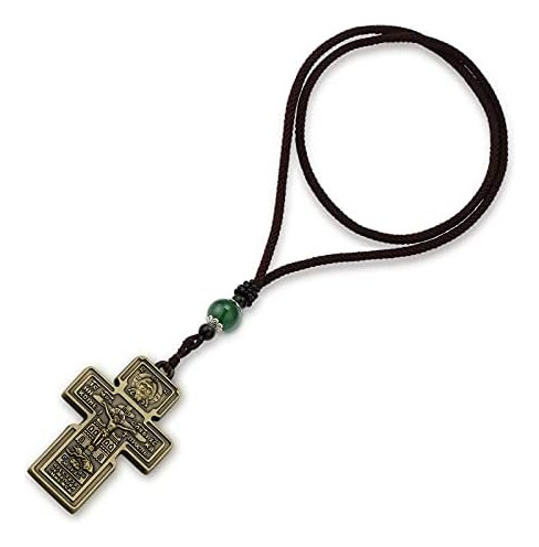 Collar Colgante De Cruz De Jesús Ortodoxo Cottvott, Collar