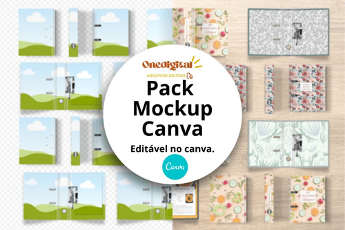 Mockup Editável No Canva Para Ficharios/planner