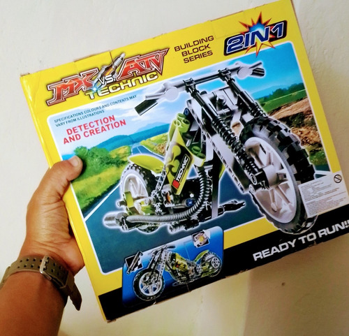 Bloque De Construccion 2 En 1 Motocicleta Juguete Creativid