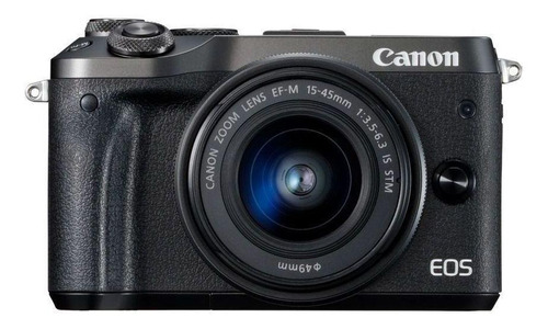  Canon EOS M6 15-45mm IS STM sin espejo color  negro