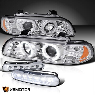 For 96-03 Bmw E39 528i 540i Clear Halo Projector Headlig Kg1