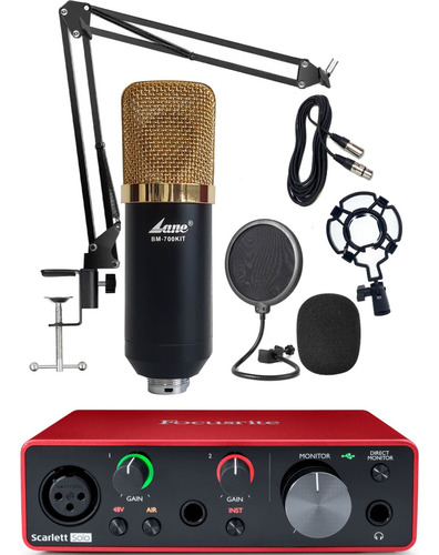 Placa De Sonido Focusrite Solo 3 Gen Mic Condense Bm-700 Kit