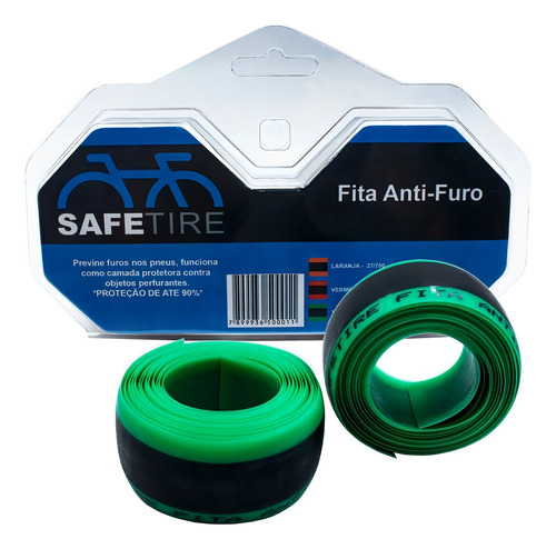 Fita Anti-furo Verde Pneu Aro 26/27.5/29 Safetire 35mm
