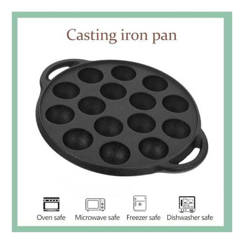Hemoton Cost Iron Takoyaki Sartén, 15 Agujeros