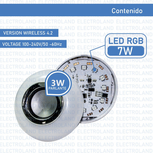 Lampara Led Rgb 220v Parlante Bluetooth Colores Foco Oferta!