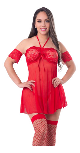 Lenceria Babydoll Mallas Bralet Sexy Talla Standar