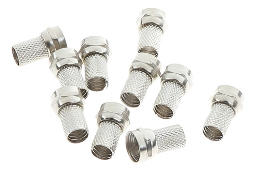 10 Conector F Rg6 Coaxial Tdt Terminal Tv Digital Antena