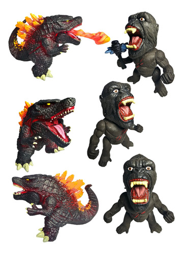 Set 2 Figuras Godzilla Vs Kong 10 Cm Alto