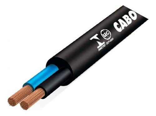 Cabo Fio Pp 2x2,5mm Extensao Flexivel Rolo 50 Metros