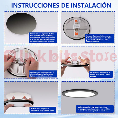 Lampara Spot Ajustable Con 3 Tonos Luz Marco Negro 20pzs 18w