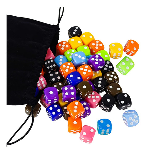 Slakozyt Dice Dice Set 50 Piezas De 16 Mm Dados De Juego Acr