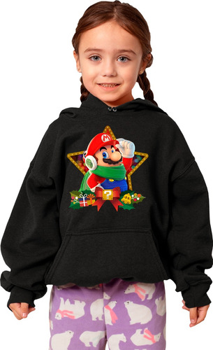 Sudadera Infantil Navideña De Mario Bros Estrella De Navidad