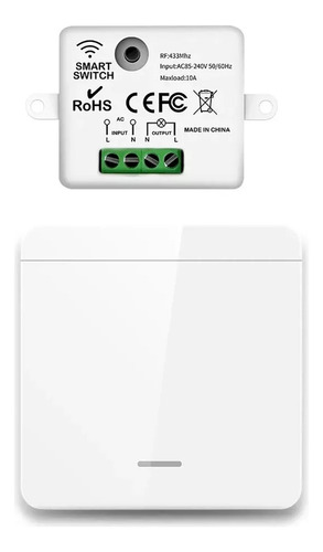 Modulo Rf433 + Interruptor 1 Tecla Sem Fio Controle Remoto