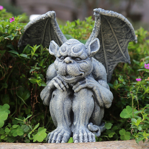 Estatuilla De Estatua De Gárgola De El 17x12x17cm Gris