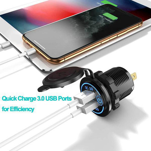 Cargador De Coche Con Enchufe De Carga Rápida Usb Dual 12v-2