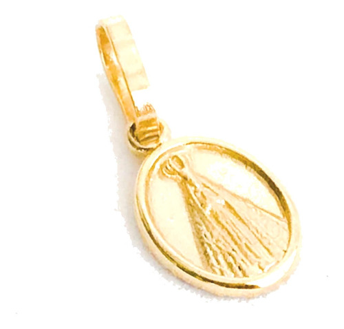 Medalhinha Oval Nossa Senhora Aparecida Em Ouro 18k Full