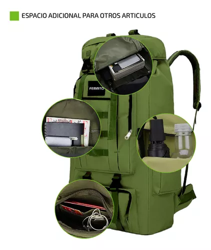 Mochila militar, mochila táctica, paquete de asalto, ciclismo, trabajo,  senderismo, desmontable, multifuncional, al aire libre (color: verde)