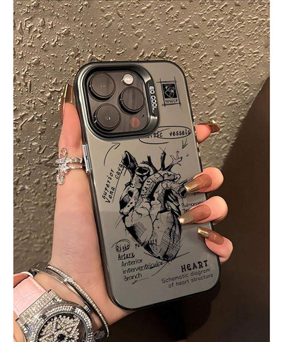 Funda Colorida Xr - Heart Sketch Para iPhone 14 Pro Max