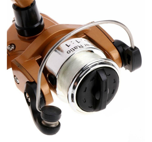 Imagen 4 de 5 de Equipo De Pesca Portatil Caña Lapicera Y Reel Frontal 1,6 Metro Tanza Y Accesorios P-93