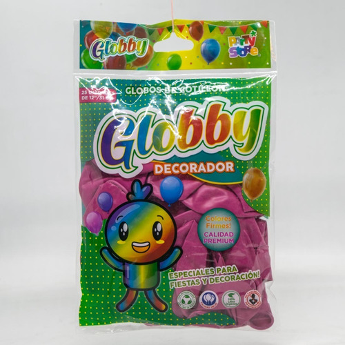 Globos Decorador Globby 12 Pulgadas X 25 Uni Color Rosa Chicle