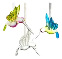 Comprar Adorno Navidad Colibri Detall Purpurina Juego 3 Soplado Mano
