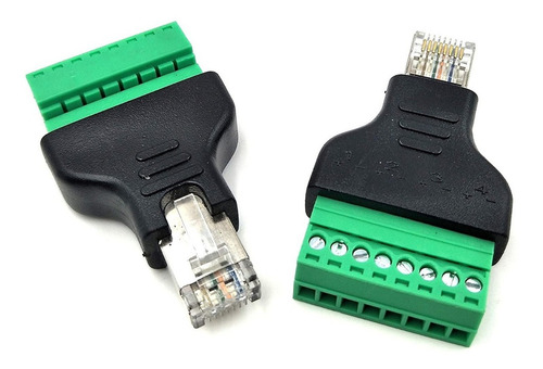 Adaptador Rj45 Macho A Clemas Borne Terminal Conector 8 Pin