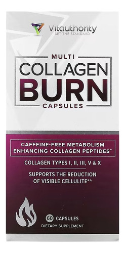 Vitauthority Multi Collagen Burn Capsules Colágeno 60cap Sabor Sin Sabor