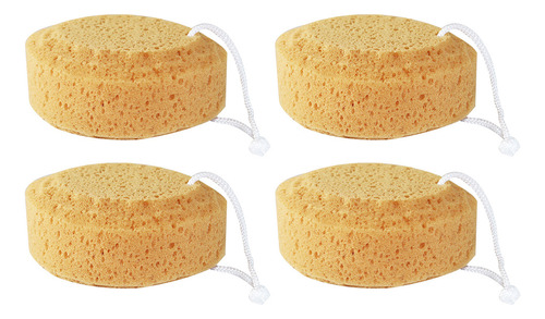 Esponja De Baño Exfoliante Loofa Pads, Natural, 4 Unidades