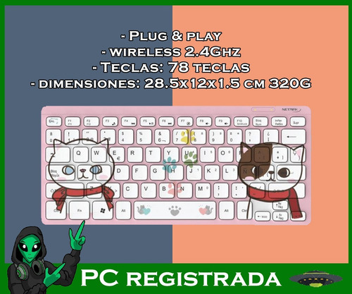 Imagen 4 de 9 de Kit Teclado Mouse Inalambrico Netmak Pc Notebook Pcreg
