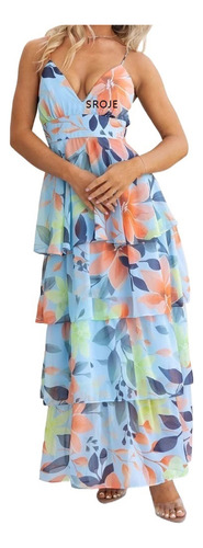 Vestido De Tirantes Con Estampado Floral B82b