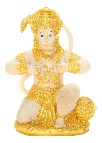 Escultura Hanuman De Dios Hindú Idole Chapada En Oro Figura