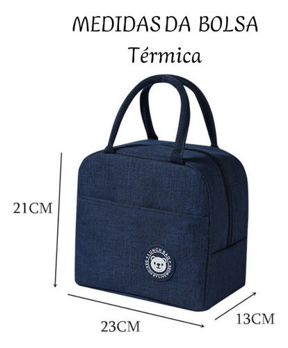 Bolsa Térmica Com Alça E Bolso Para Alimentos E Bebidas Vermelho Liso
