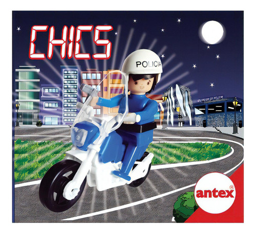 Chics Moto Policia Muñeco Con Accesorios Antex 9909 Color Azul