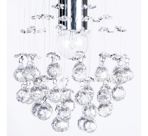 Candil 1 Luz Cristal Cortado Will Esfera Mini Petit Gamalux M10915/1 Color Cromado