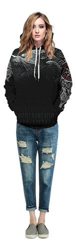 Hh Dk Nuevo Conjunto Sudadera Con Capucha Y Estampado Viking