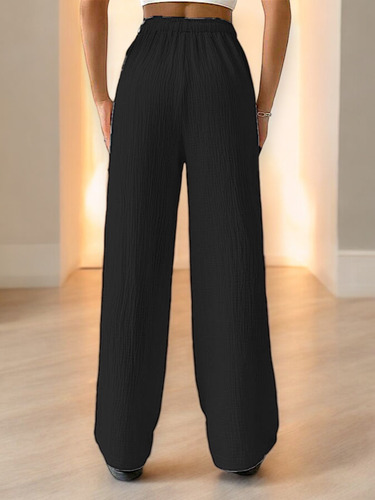 Pantalón Corte Recto Pata Elefante Cómodo Casual Moderno