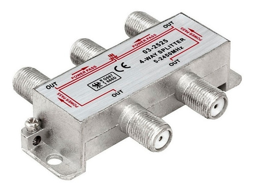 Imagen 1 de 2 de Mas Nitidez Splitter Tv Hd 2050mhz - 4 Salidas Derivador