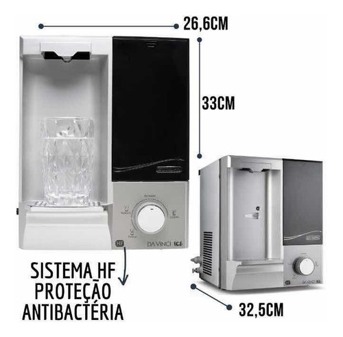 Purificador Europa Da Vinci Ice Hf Inox - Filtro C/ N Fiscal