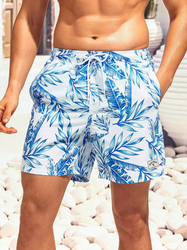 Traje De Baño Para Hombre Playa Short Bañadore Rapido Secado Azul Oscuro M
