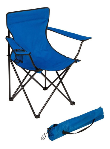 Sillon Director Plegable Camping 1803 Azul Porta Vaso