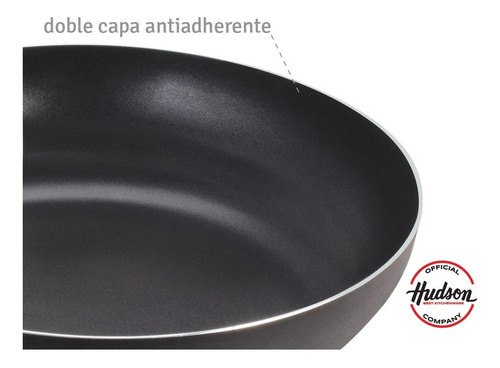 Imagen 6 de 10 de Wok Antiadherente Hudson Aluminio 32 Cm