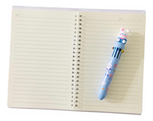 Set Libreta Lápiz Y Stickers Kawaii