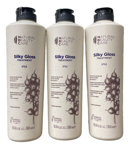 3 Pzas Silky Gloss Silica Reconstructor 300 Ml Nbc