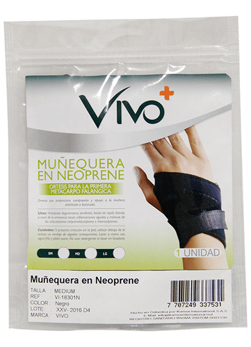 Muñequera En Neoprene LG Negro