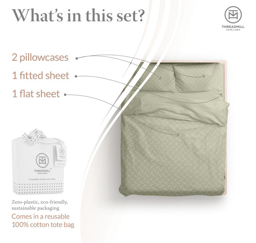 Juego De Sábanas Threadmill Algodón Queen | Sábanas De