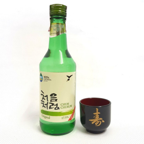 01 Bebida Alcoólica Soju Coreano Original + 01 Copo Guinomi