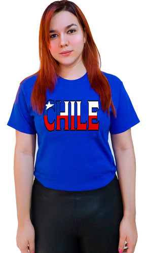 Polera Chile Fiestas Patrias Letras Bandera Todas Las Tallas