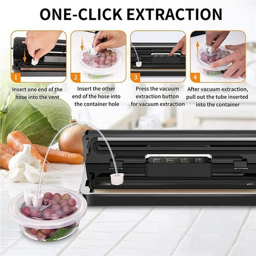 Selladora Empacadora Maquina Automática De Sellado Al Vacio Negro