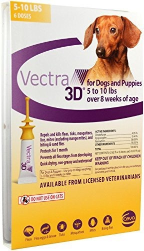 Vectra Oro 3d Para Extra Pequeño Perros 5-10 Libras (6 Dosis